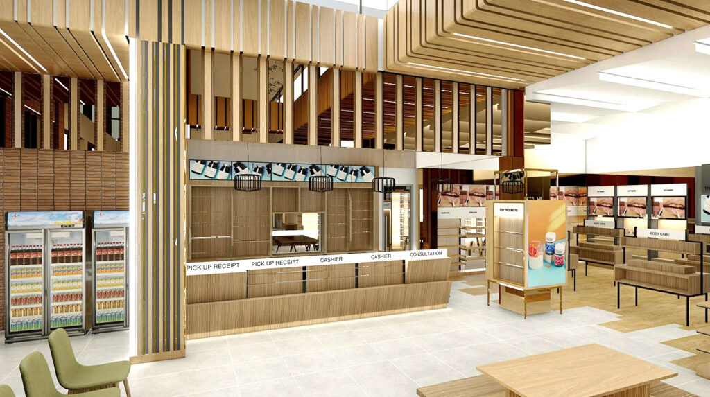 A grocery aisle with products placed at eye level to improve visibility and boost sales.