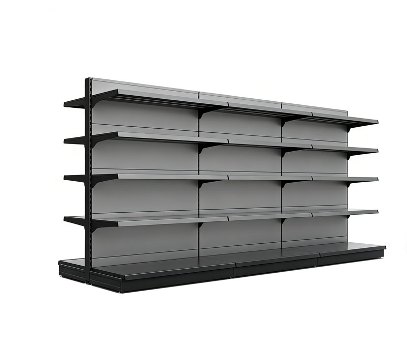 Supermarket shelves used for grocery store product display with adjustable metal shelving