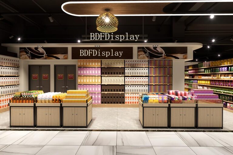 Standard multi-counter checkout zone design for large grocery supermarket