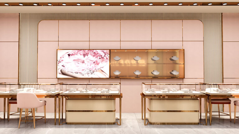 Anti-theft LED glass display cabinet for luxury diamond and jewelry display