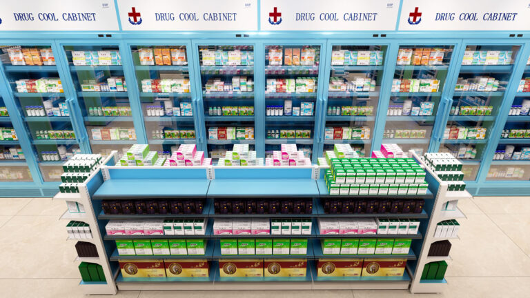 Neat display layout for small medical supplies and daily health products