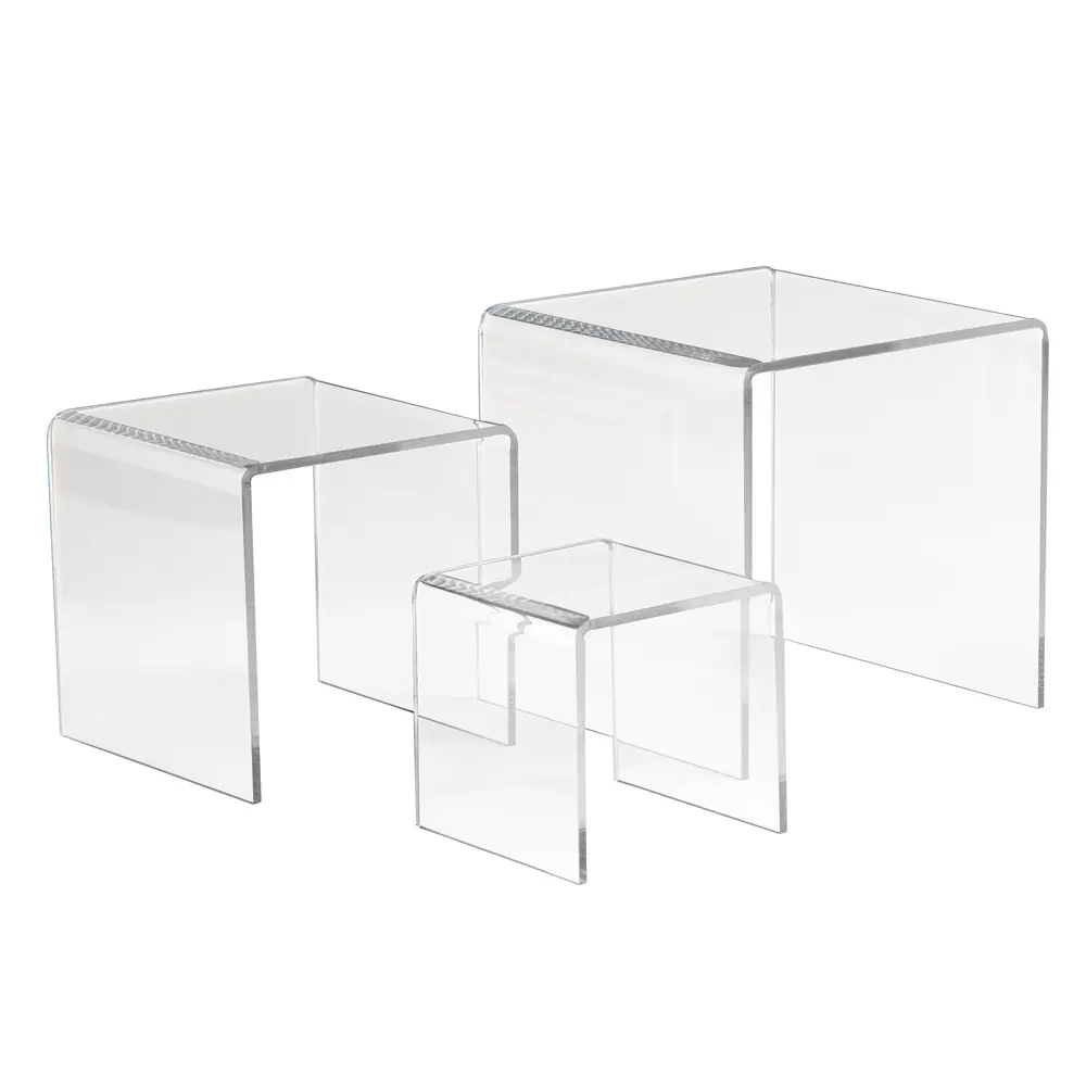 Countertop and wall-mounted multi-tier acrylic brochure holders for retail catalogs