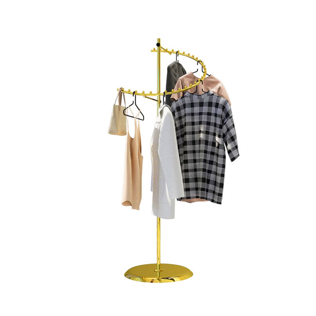 Wholesale spiral clothing racks, chrome 360-degree garment display fixtures for retail boutiques, showrooms and featured product merchandising