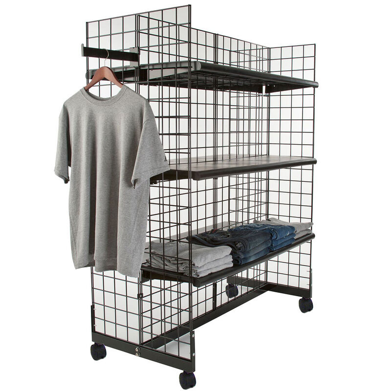 Wholesale wire grid freestanding displays, multi-style mobile grid racks for retail merchandising