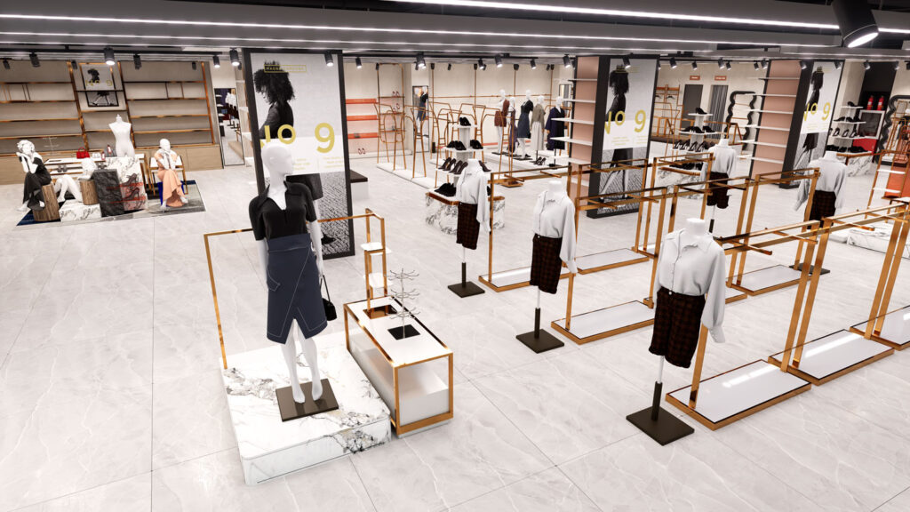 High-capacity double-rail rose gold clothing hangers on white bases for women's dresses and coats.