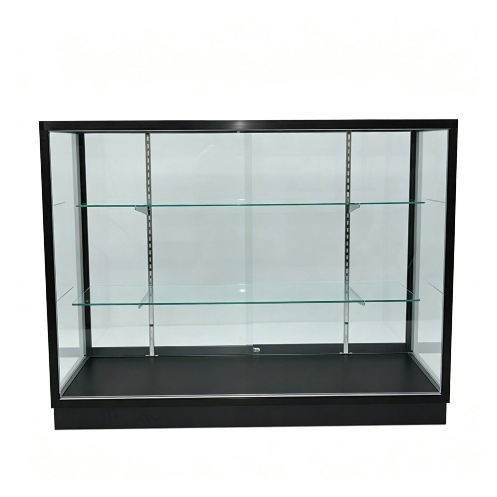 Black metal frame 48-inch full vision glass display showcase counter - GS4 BDF Display