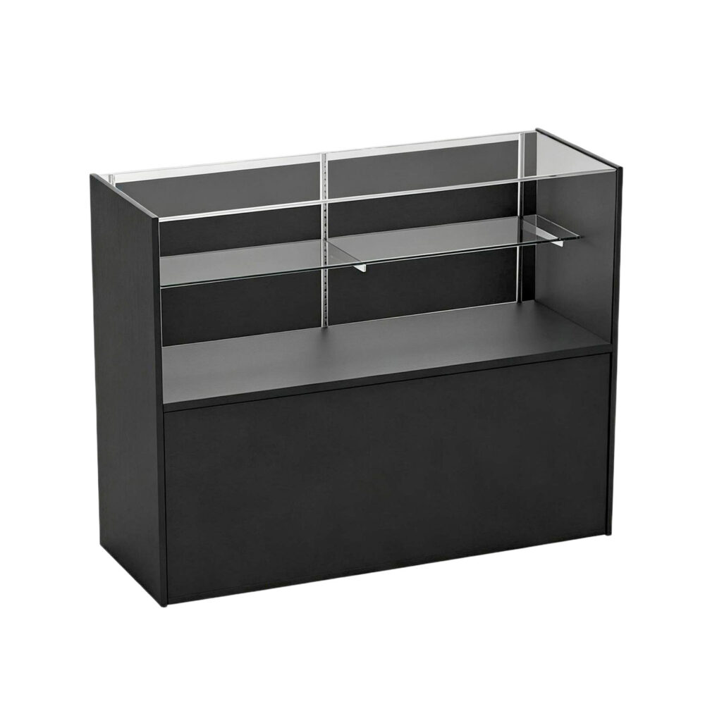 Matte black 48-inch half vision retail display showcase counter - FSH4 BDF Display