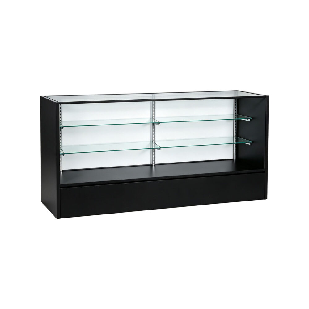 Matte black 72-inch retail store glass display showcase counter - SC172 BDF Display
