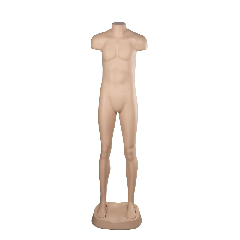 Full body plastic male blow molded mannequin front view with integrated base SKU BP-1
